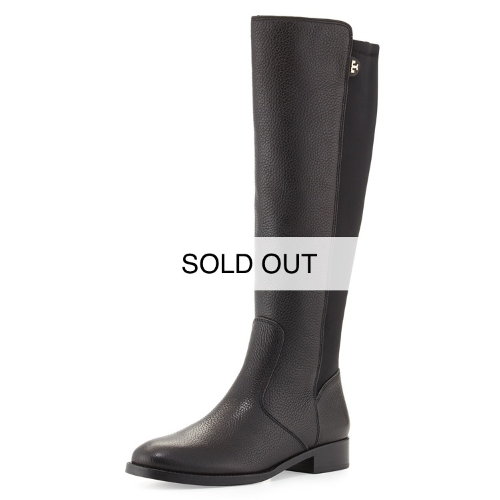 Tory Burch Selden Pebbled Leather Riding Boot